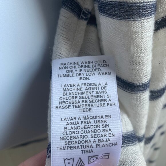 Velvet Graham & Spencer Coastal Blue White striped Open Cardigan Tie front - M - Picture 10 of 11